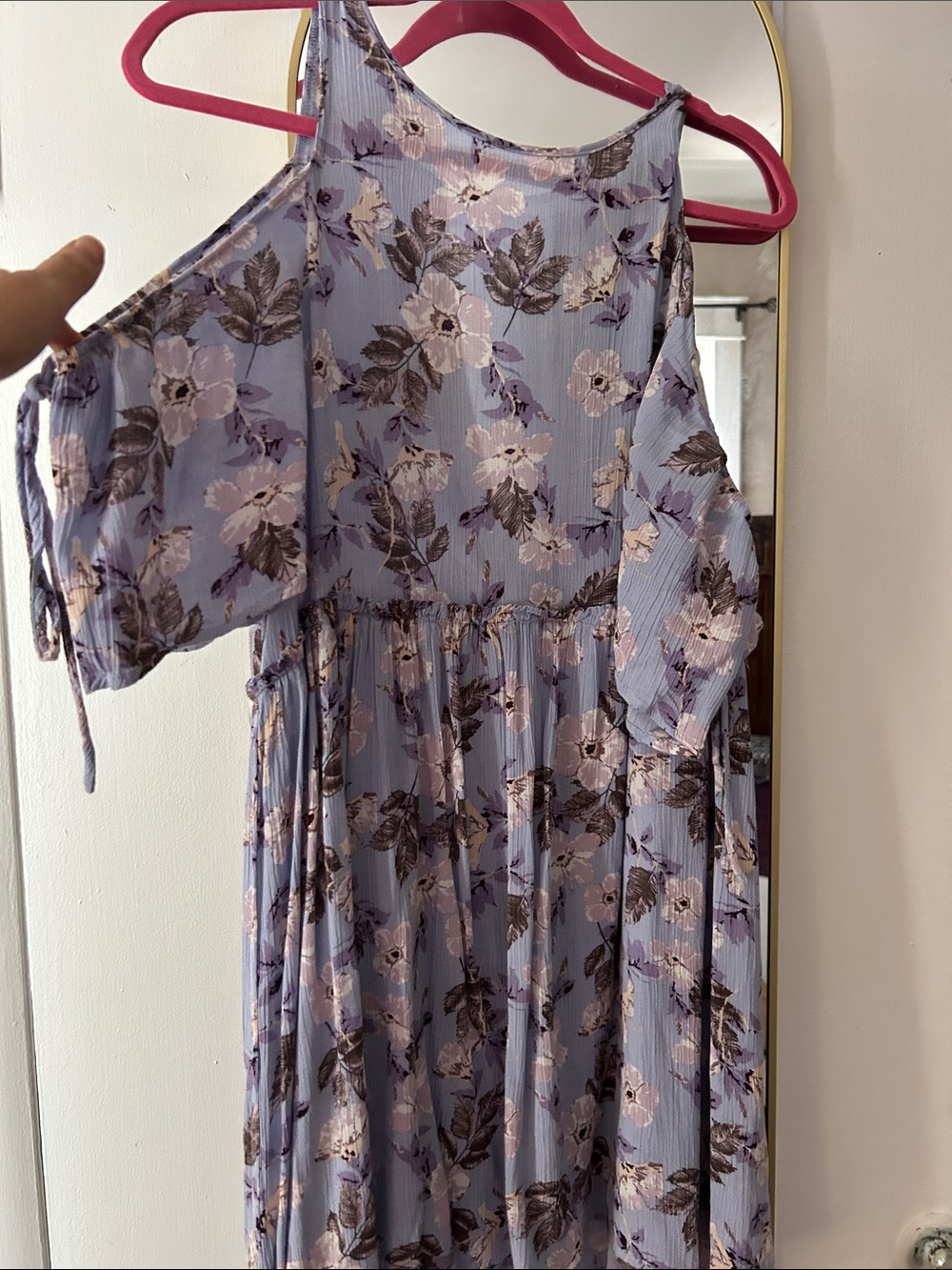 HOMAGE Lavender Floral Cold-Shoulder Dress